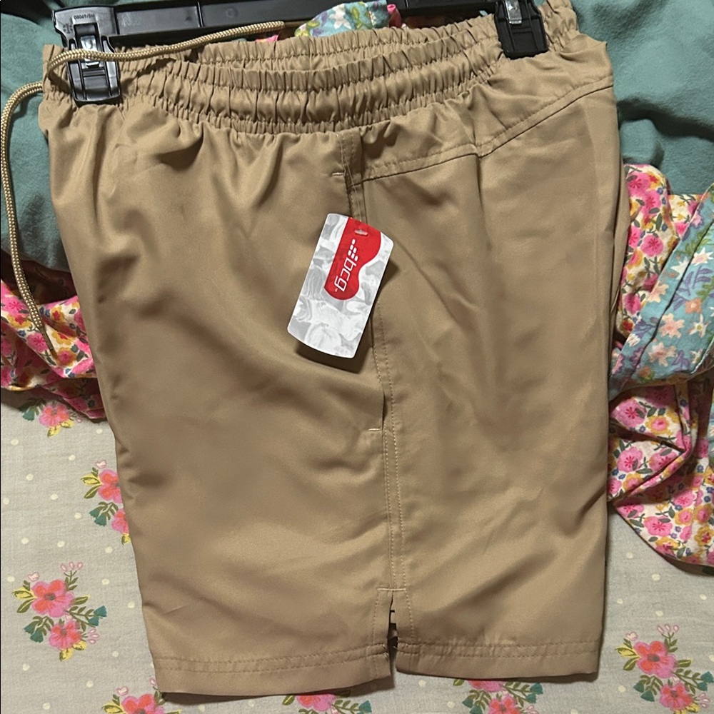 BCG Khaki Men's Flat Front Shorts